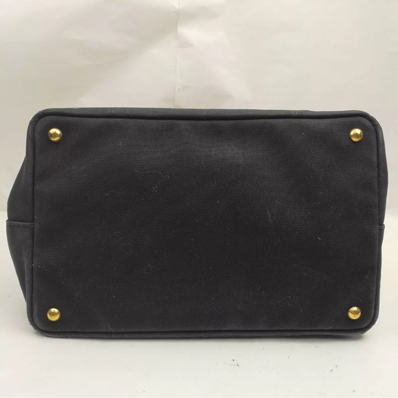 Authentic PRADA Canapa Canvas Shoulder Hand Bag Purse Black - Picture 5 of 17